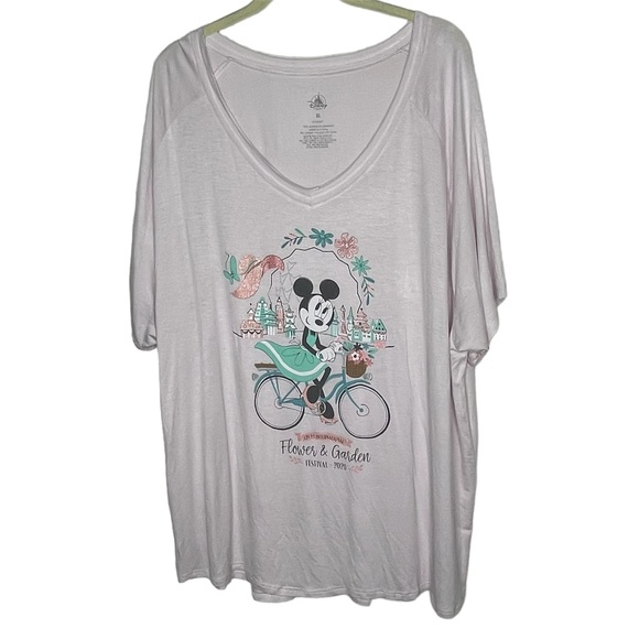 Disney Parks Epcot Flower & Garden Festival 2020 Minnie Mouse bicycle Shirt XL - Picture 1 of 8
